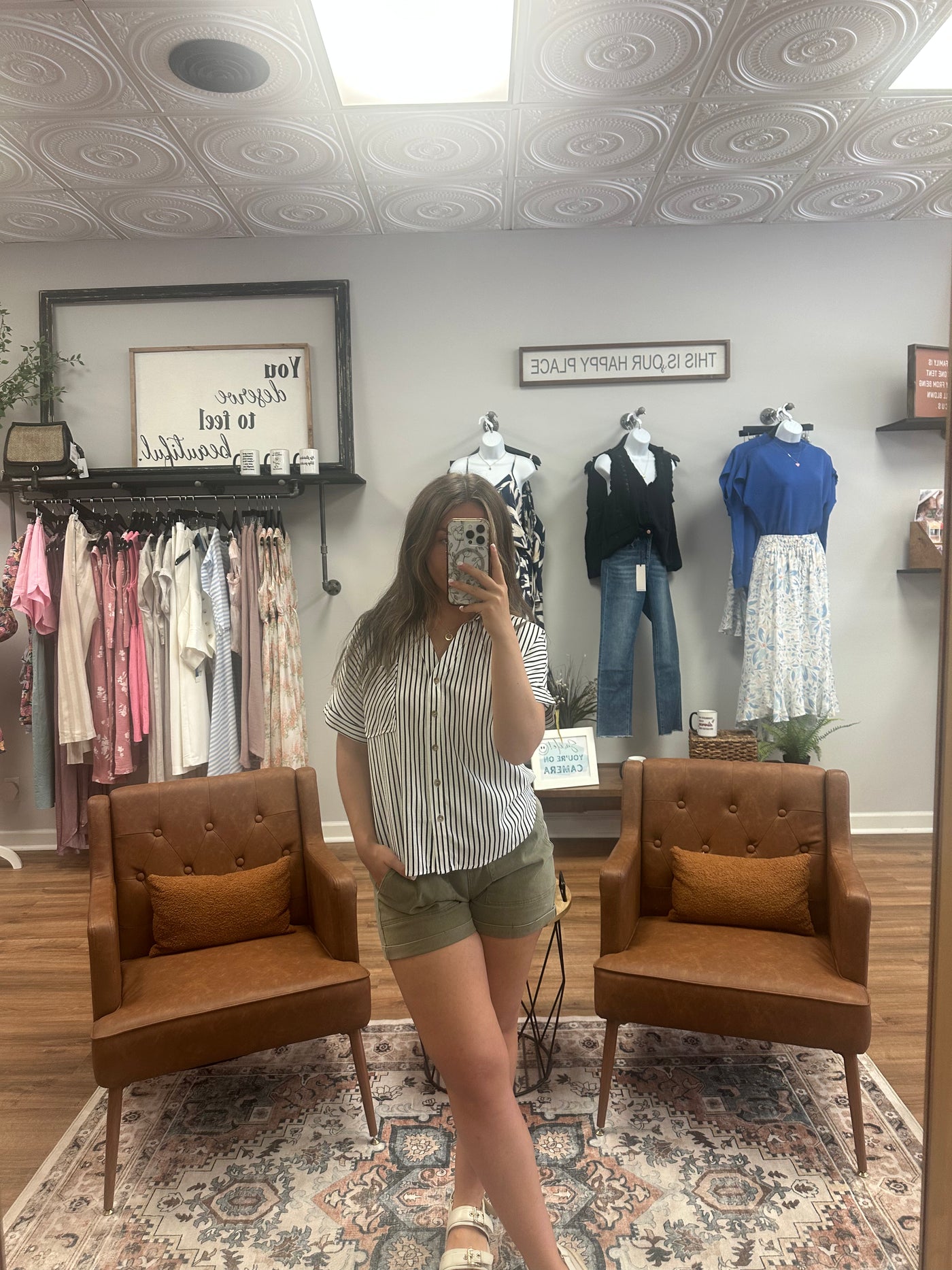 Gracie Striped Button Down Top