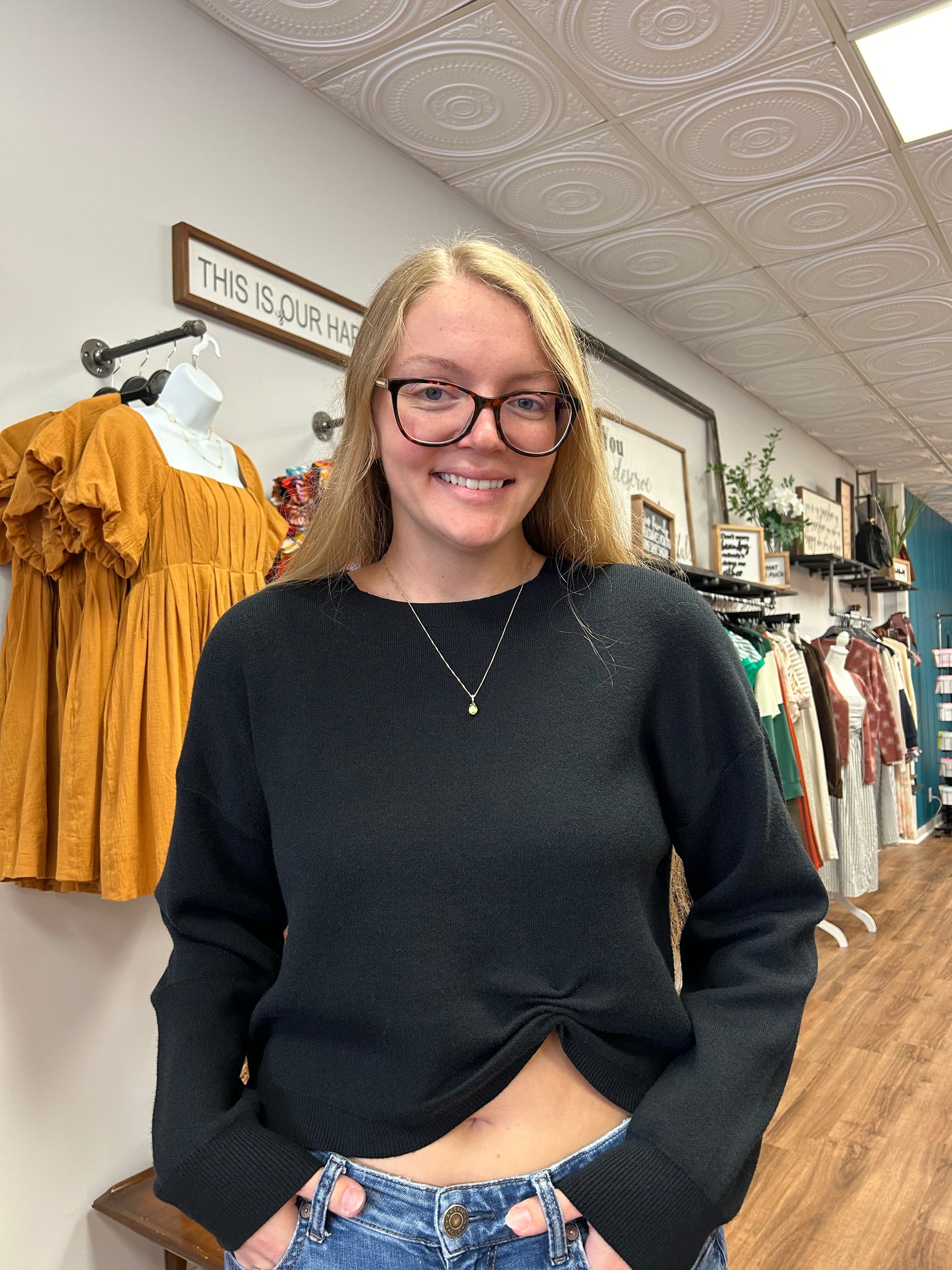 Sophie Cropped Knot Sweater