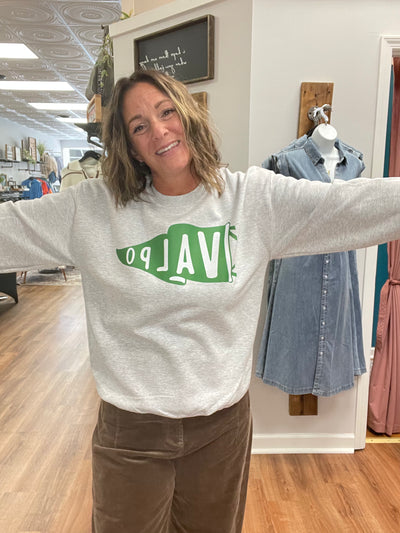 Valpo Pennant  Crewneck
