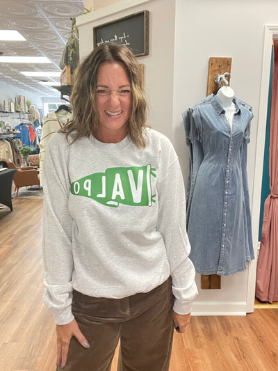 Valpo Pennant  Crewneck