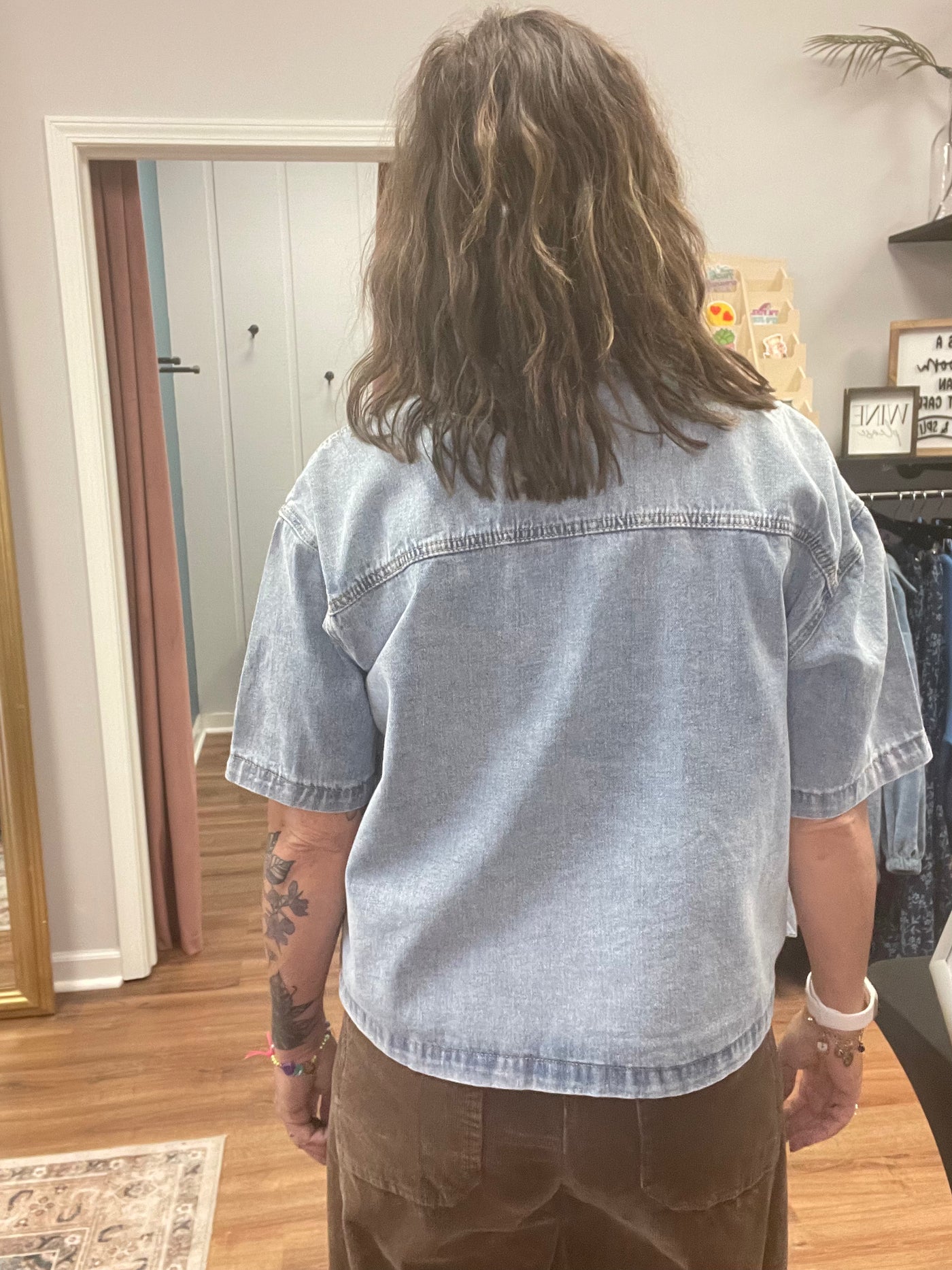 Brittani Boxy Denim Top