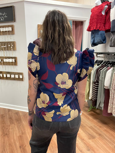 Lacey Floral Jacquard Top