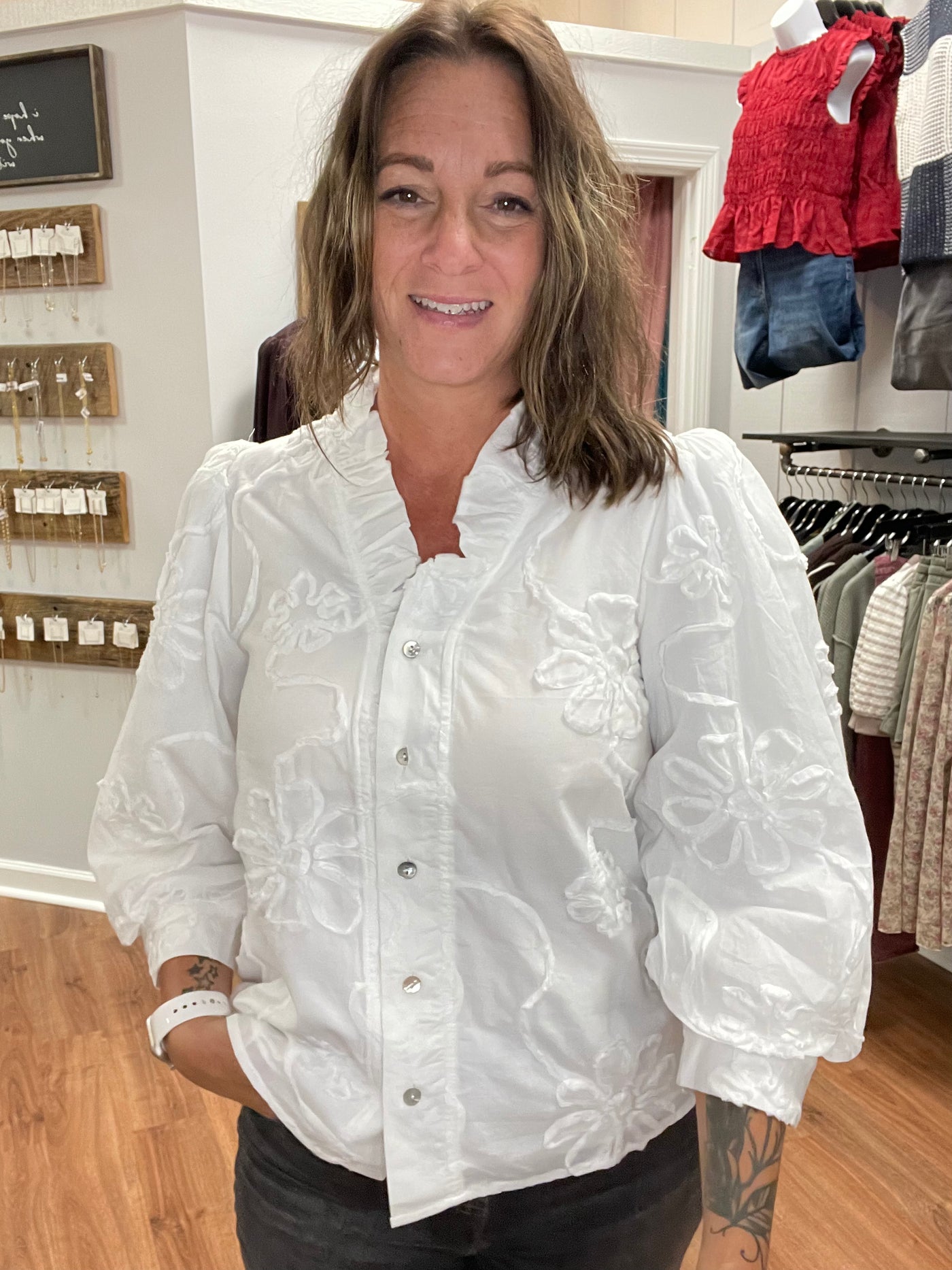 Sherry Floral Design Classic Button Down