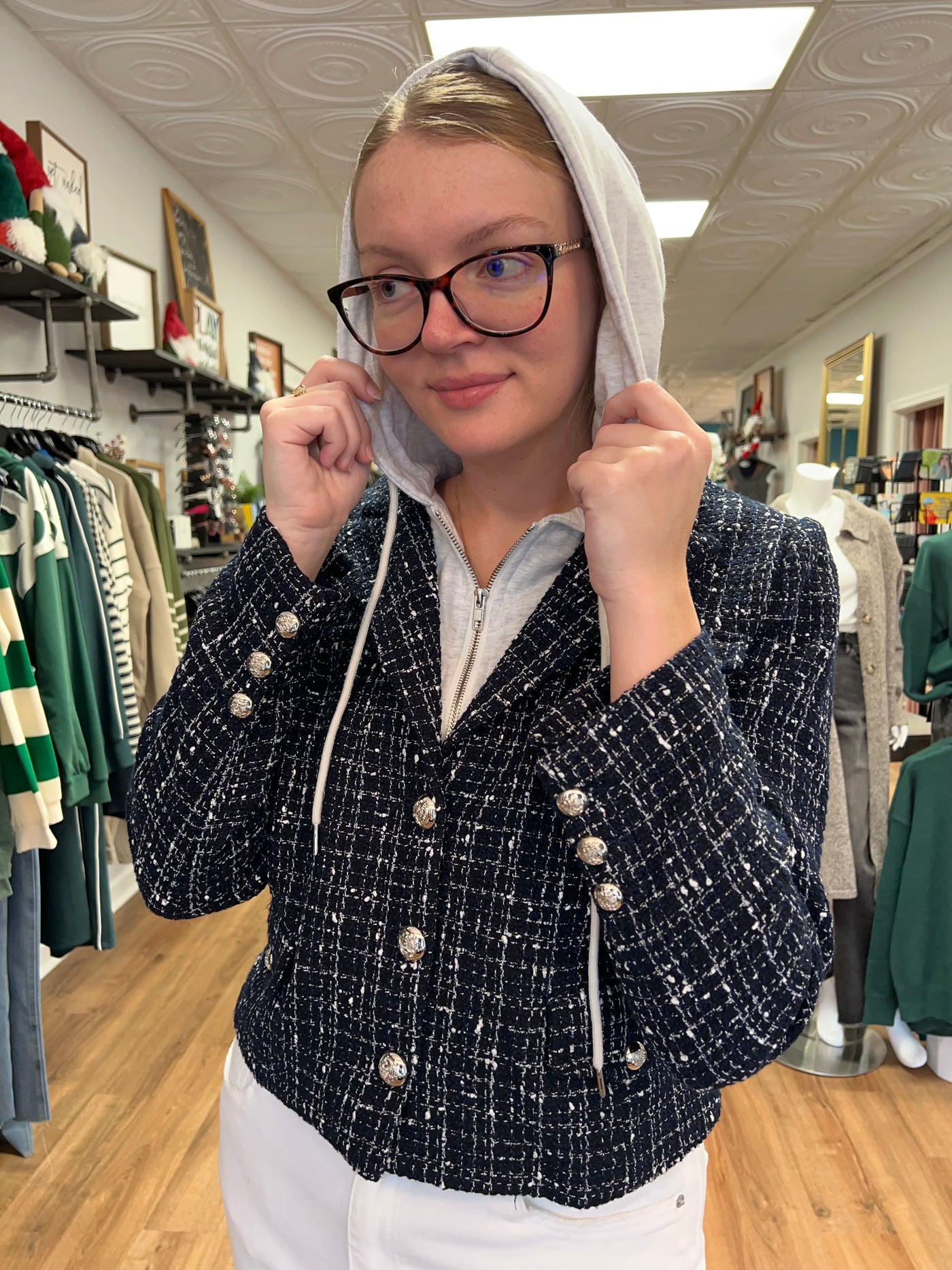 Annabel Tweed Hoodie Jacket