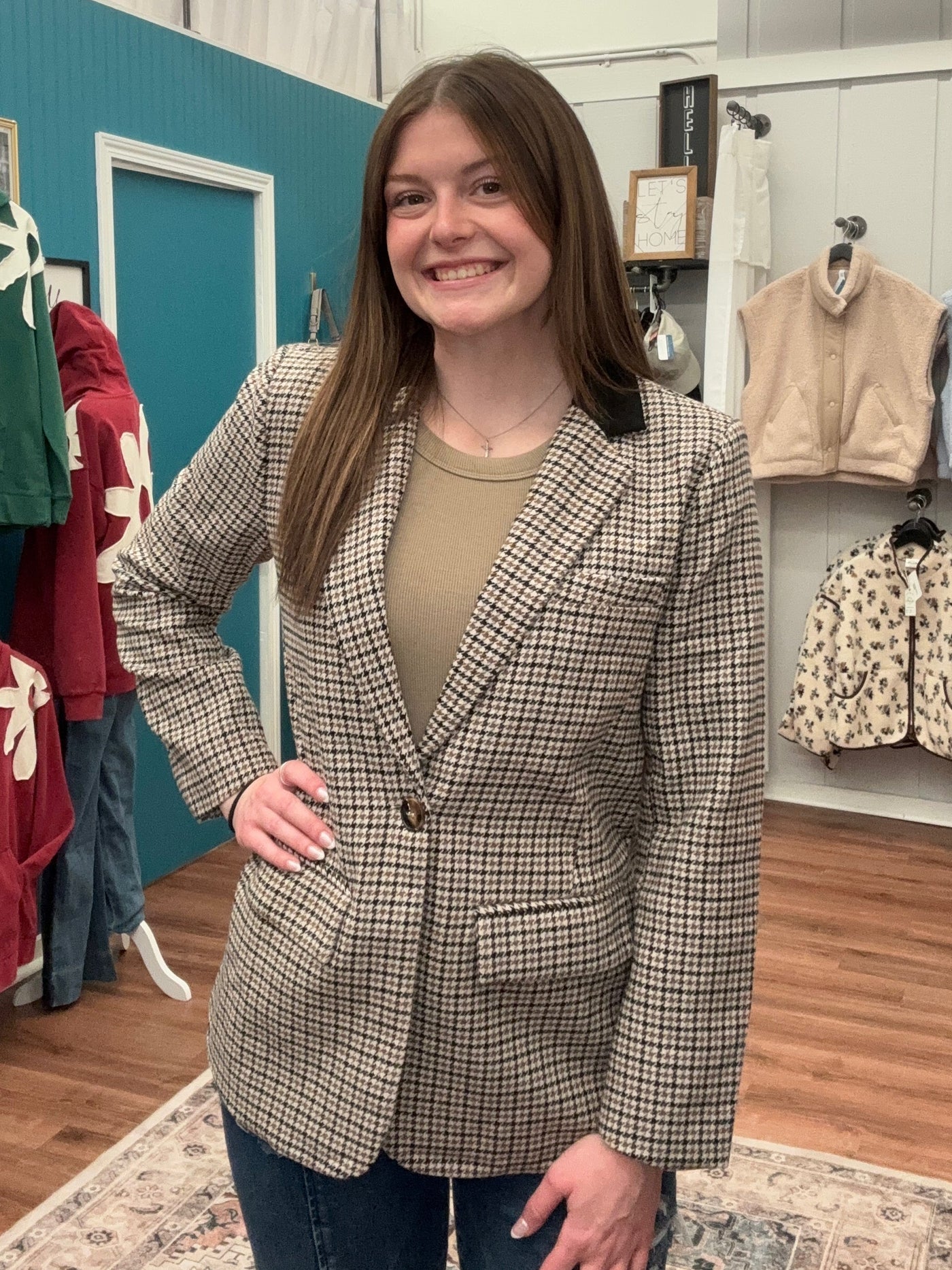 Show Stopper Herringbone Blazer