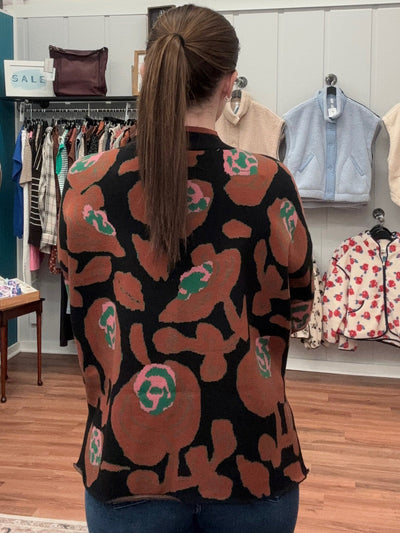 Adele Floral Pattern Mock Neck Sweater