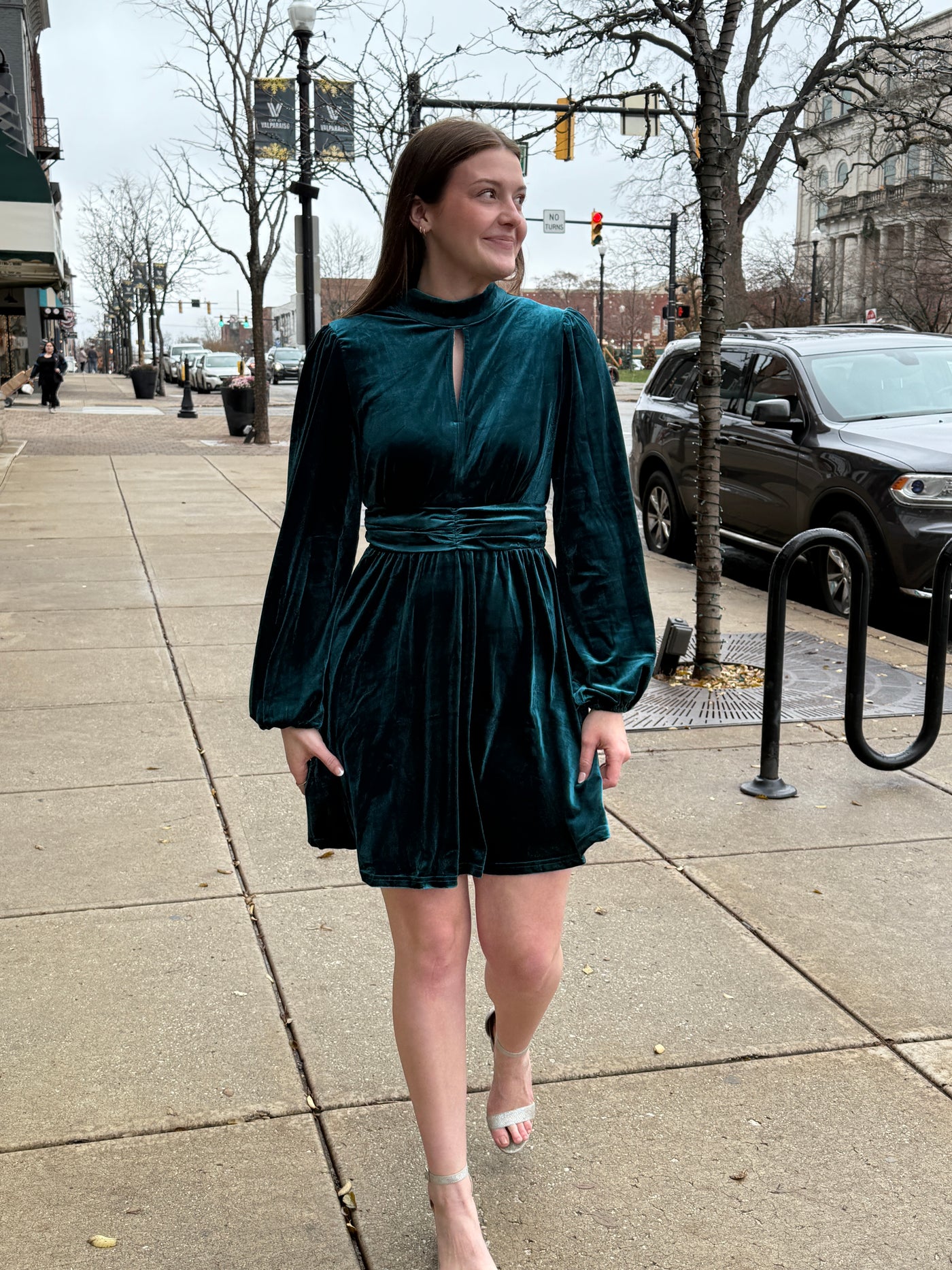 Victoria Front Key Hole Mini Dress