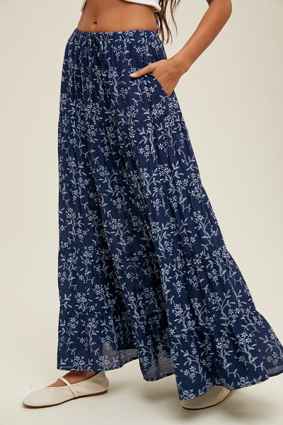 Lexi Floral Tiered Maxi Skirt