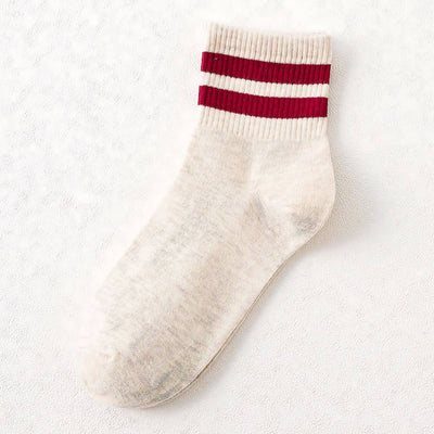 Stripe Cotton Mid Socks