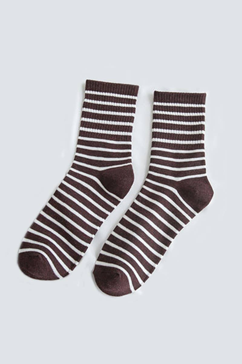 Stripe Pattern Cozy Ankle Sock