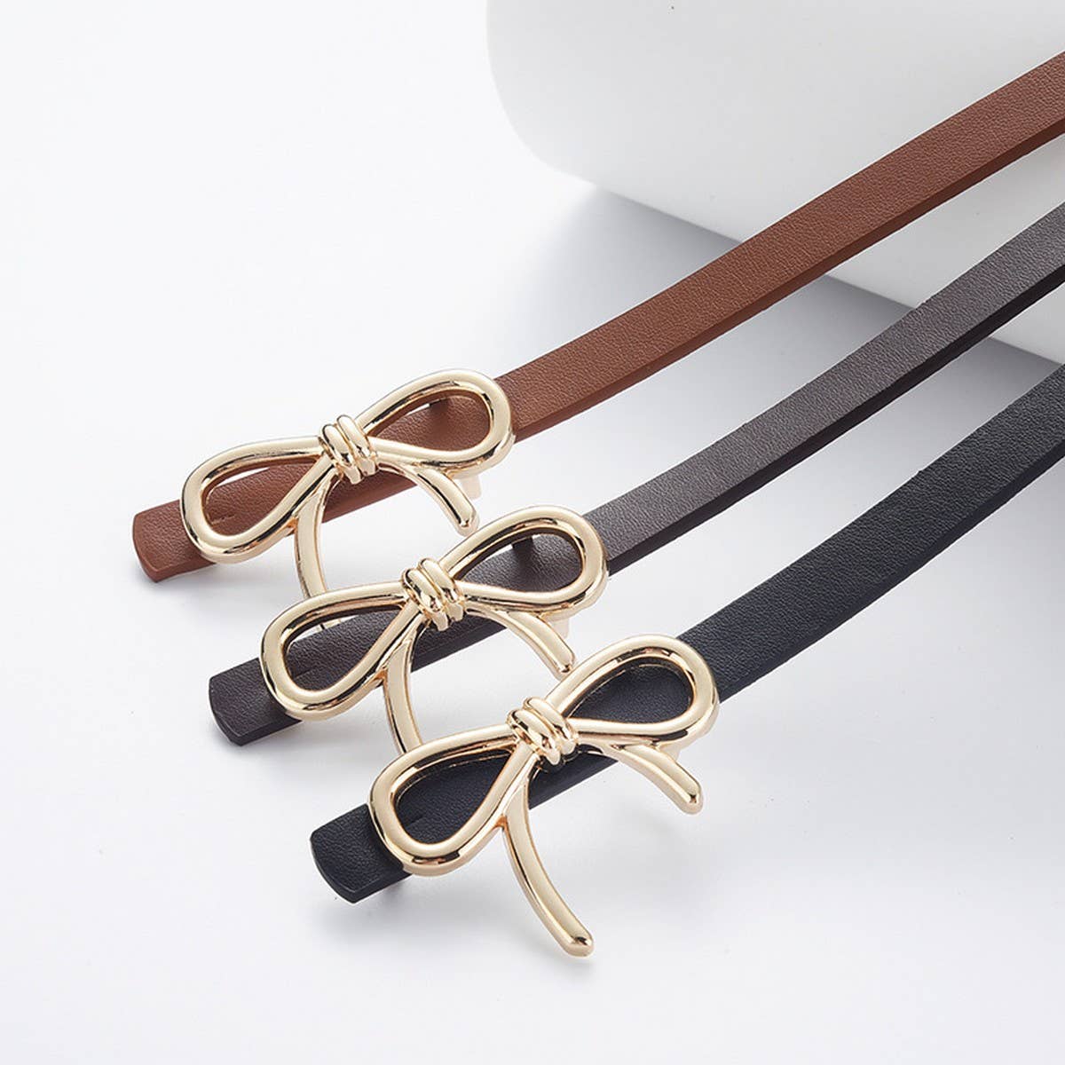 Ribbon Bow Skinny Belt