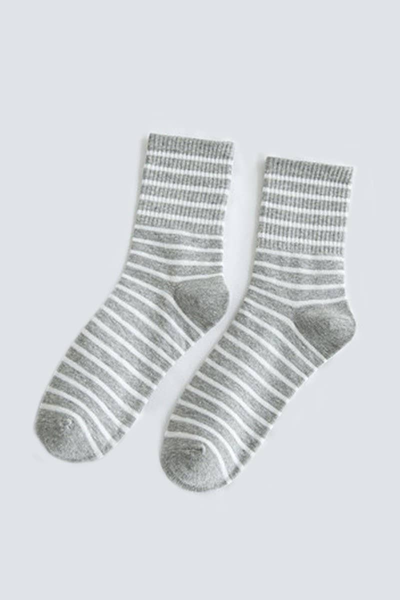 Stripe Pattern Cozy Ankle Sock