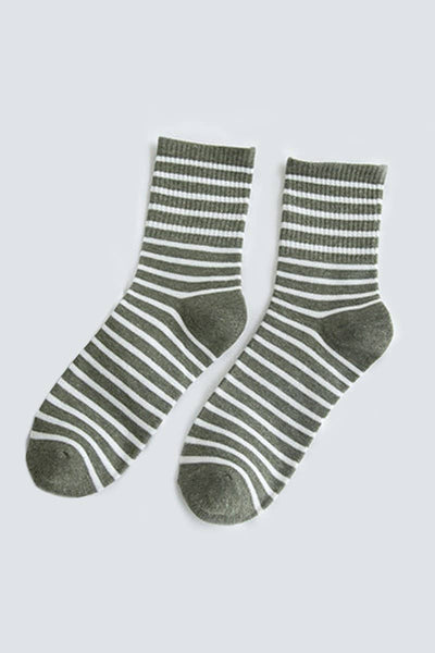 Stripe Pattern Cozy Ankle Sock