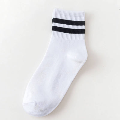 Stripe Cotton Mid Socks