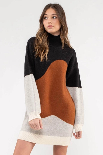 Naomi Color Block Sweater Dress