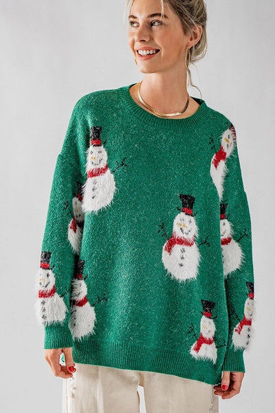 Snowman Oversized Knit Sweater