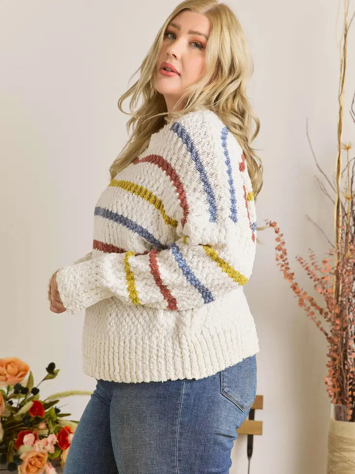 Margot Striped Textured Sweater