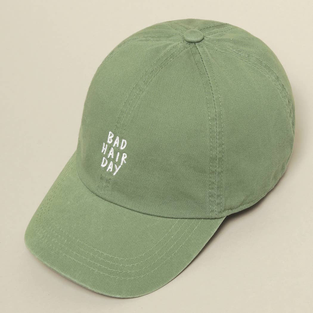 Bad Hair Day Embroidered Cotton Baseball Cap