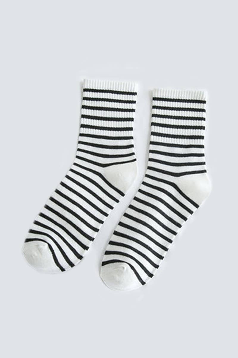 Stripe Pattern Cozy Ankle Sock