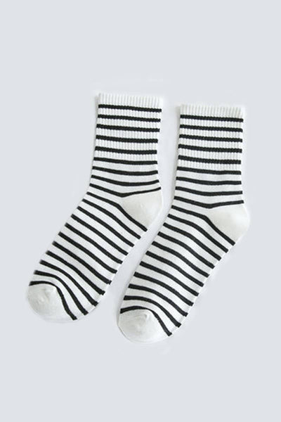 Stripe Pattern Cozy Ankle Sock