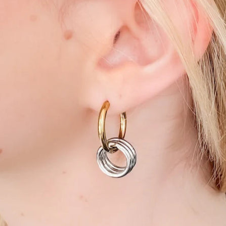Hollis Two Tone Huggie Earrings