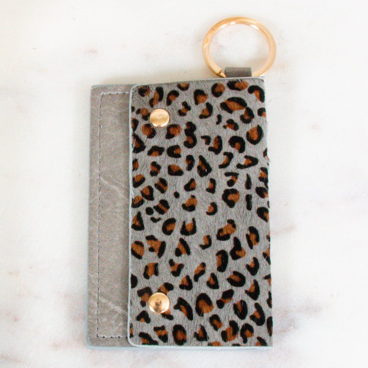 Caila Leather Cardholder with snaps